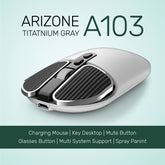 ماوس Arizone® اللاسلكي A103 مع محول USB 2.4 جيجاهرتز وبلوتوث وفأرة لوحية فائقة السرعة مع 4 نقاط لكل بوصة قابلة للتعديل ومتوافقة